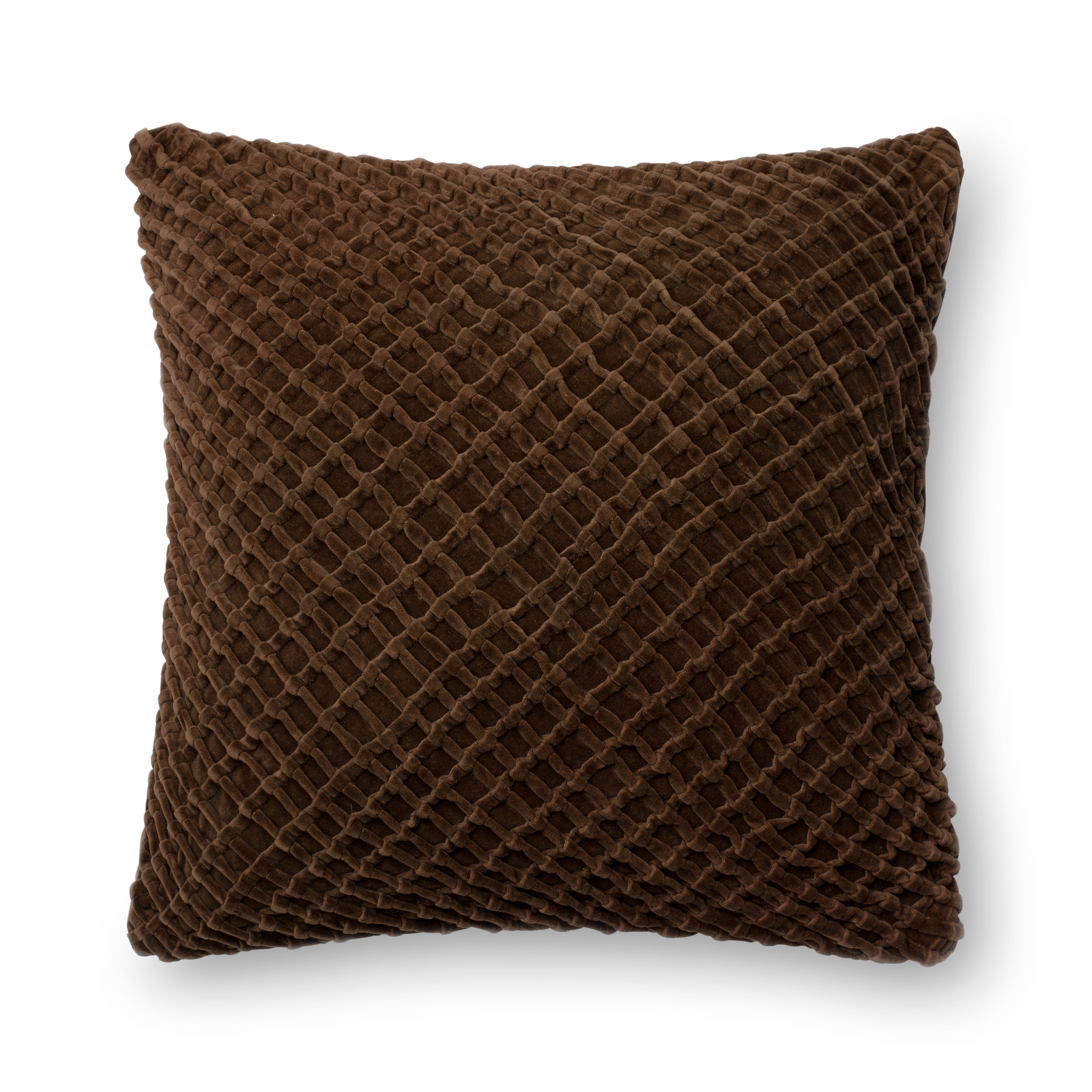 Loloi Pillows Brown 22" x 22" Cover w/Down - Image 0
