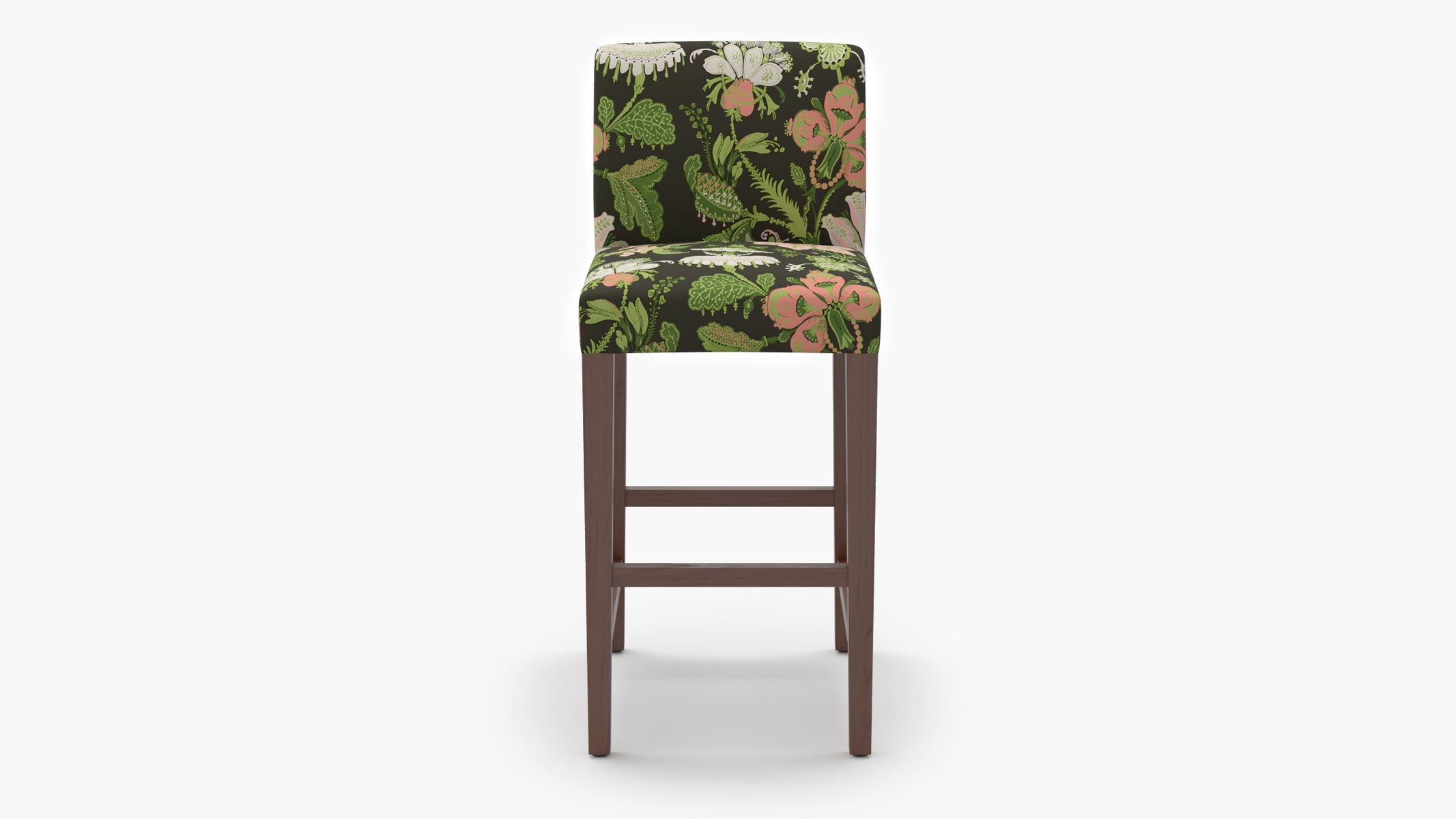 Signature Dining Bar Stool, Coral Onyx Rossetta, Walnut Square Tapered Leg - Image 0