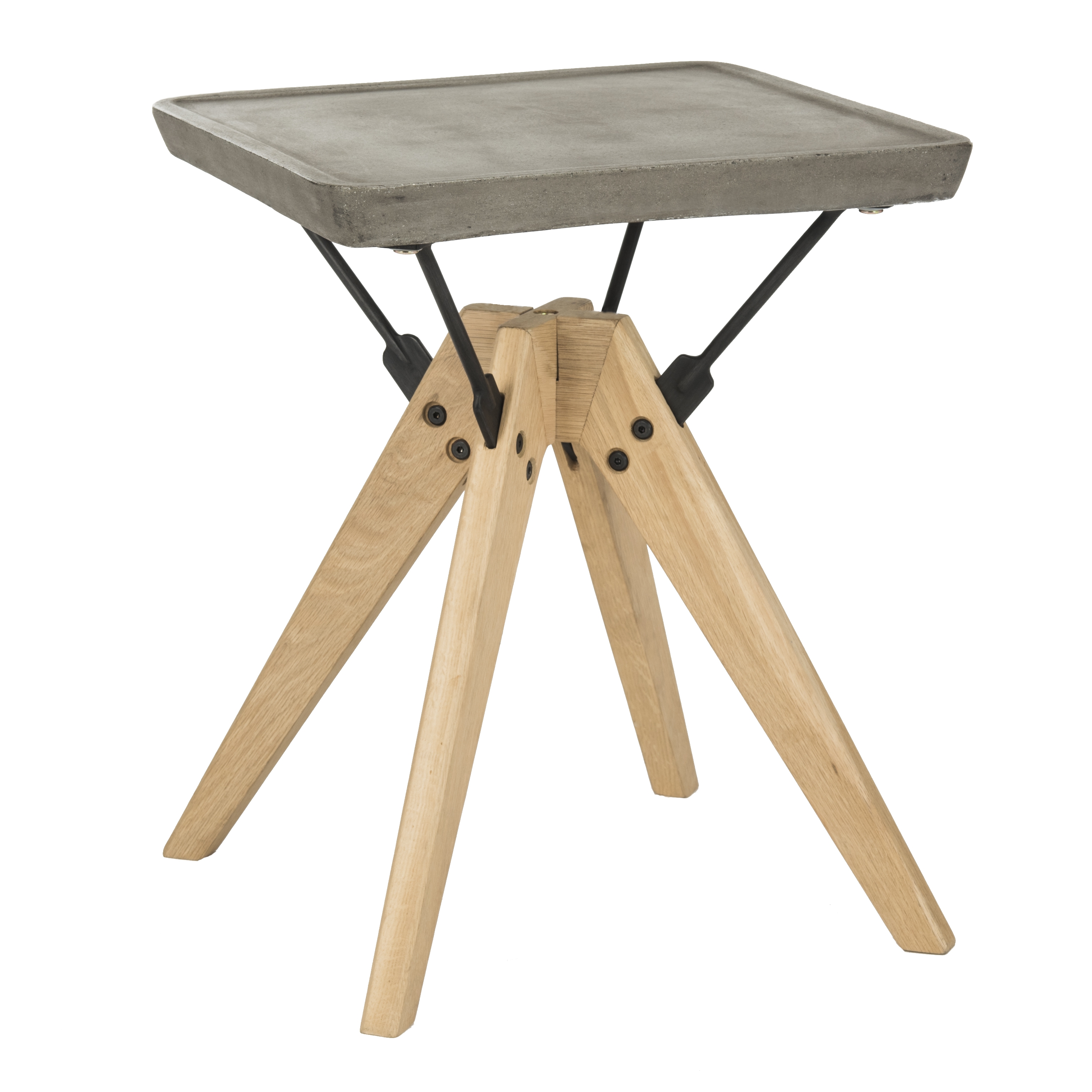 Marcio Indoor/Outdoor Modern Concrete 19.69-Inch H Side Table - Dark Grey - Safavieh - Image 1