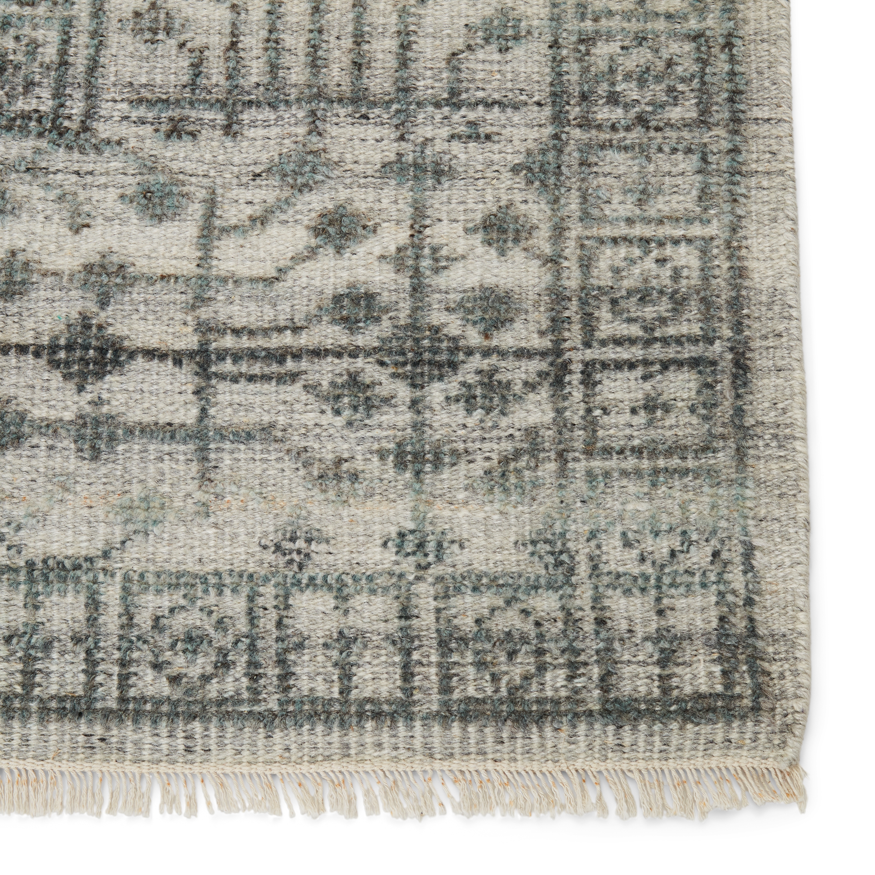 Arinna Hand-Knotted Tribal Gray/ Light Blue Area Rug (10'X14') - Image 3