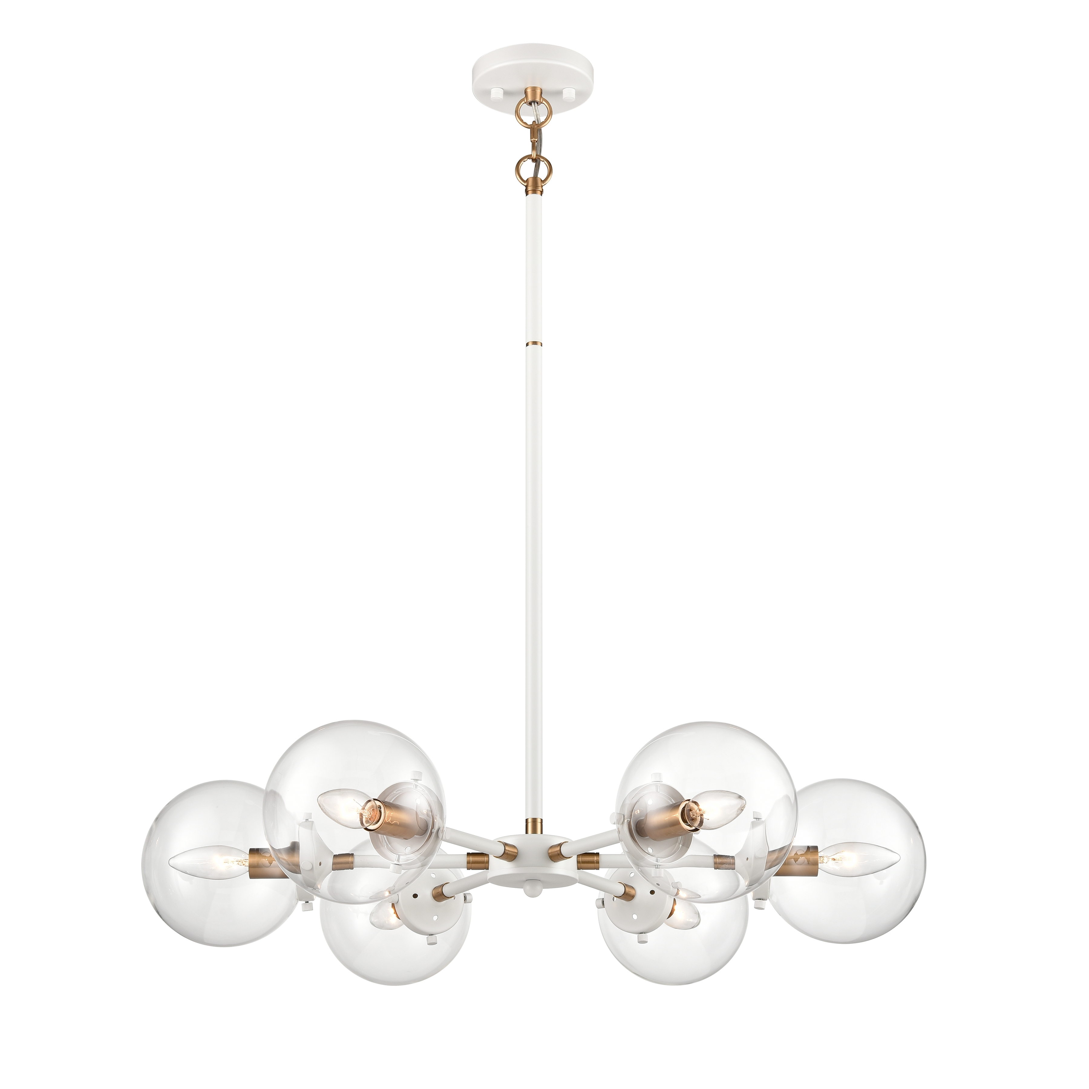 Boudreaux 28'' Wide 6-Light Chandelier - Matte White - Image 0