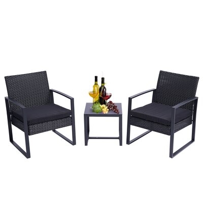 3 Piece Wicker Seating Group With Cushions - Image 0