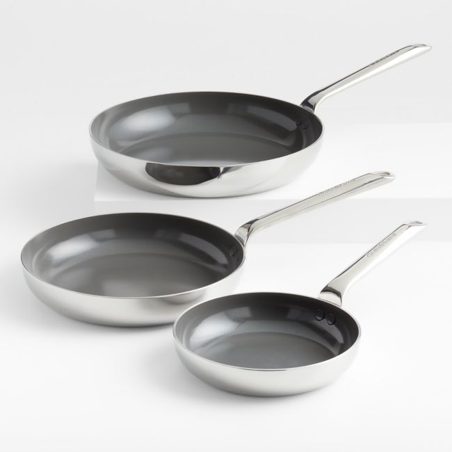 Crate & Barrel EvenCook Core ® Ceramic Non-Stick Fry Pans, Set of 3 - Image 0