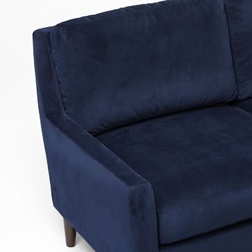 Everett 60" Loveseat, Performance Yarn Dyed Linen Weave, French Blue, Chocolate - Image 3