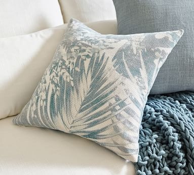 Cool Palm Printed Pillow Cover, 20 x 20", Blue Multi - Image 2