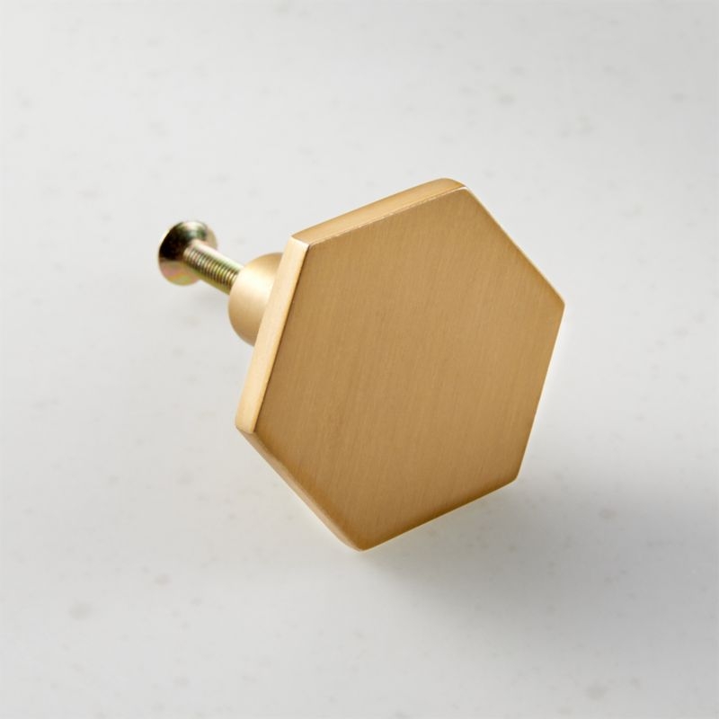 Hex Polished Brass Knob - Image 7