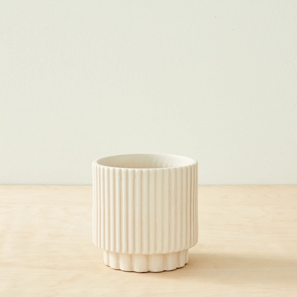 Fluted Planters, White, Extra Small - Image 0