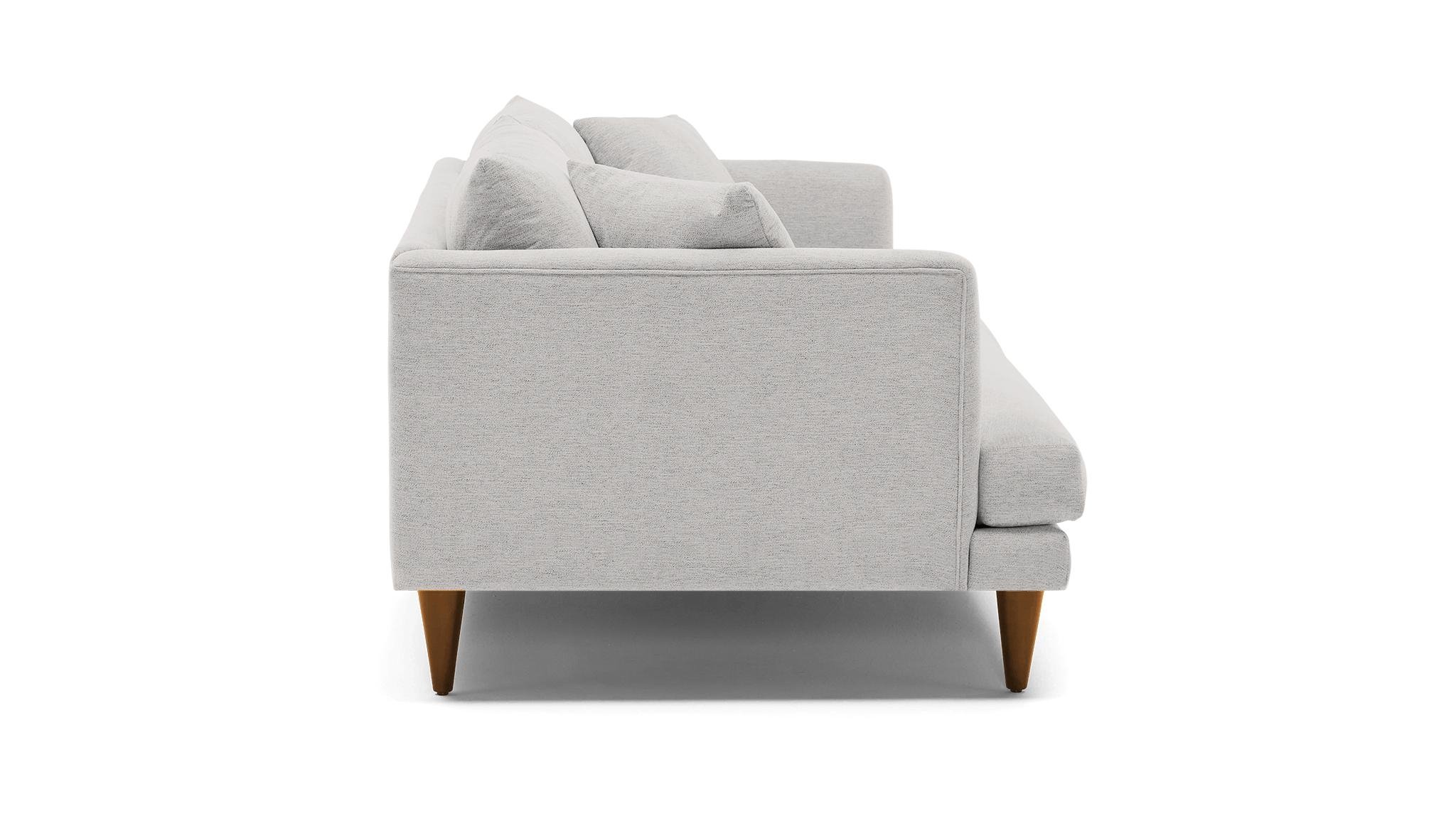 Gray Lewis Mid Century Modern Sofa - Sunbrella Premier Fog - Mocha - Cone - Image 2