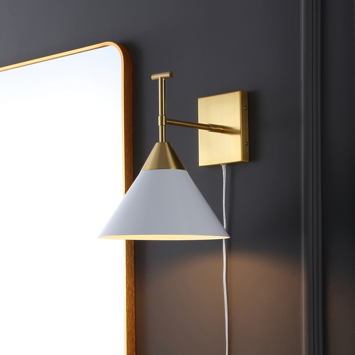 Velezia 12.5" Wall Sconce - Gold / White - Safavieh - Image 3