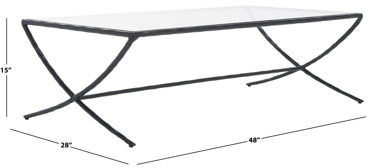 Debbie Rectangle Metal Coffee Table - Black - Image 6