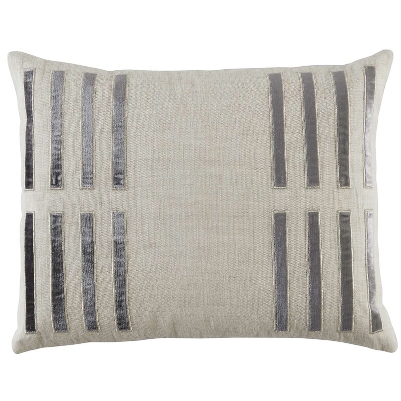 Emdee Velluto Porto Linen Lumbar Pillow Color: Gray - Image 0