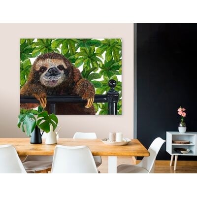 The Not Sleepy Sloth by Kerryann Torres - Wrapped Canvas Print - Image 0
