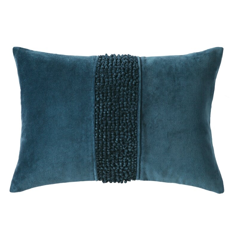Topaz Velvet Lumbar Pillow Color: Navy - Image 0