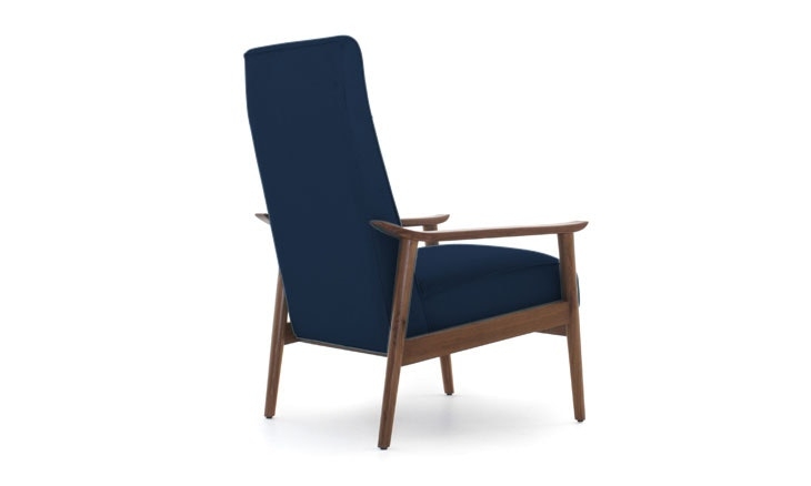 Blue McKinley Mid Century Modern Chair - Royale Cobalt - Walnut - Image 4