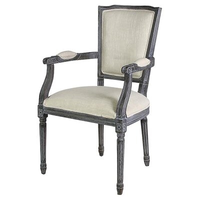 French Linen Arm Chair in Ivory - Image 0