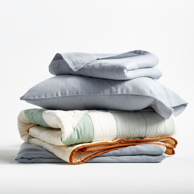 Heritage Blue Organic Cotton Baby Crib Quilt - Image 3