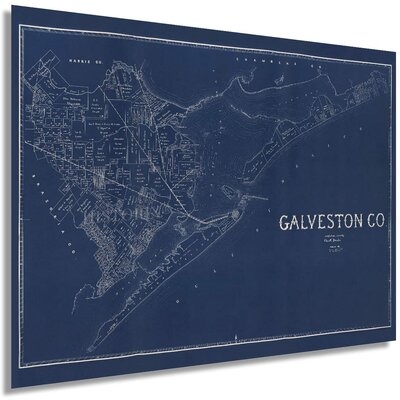 HISTORIX Vintage 1891 Galveston County Texas Map Poster - 18X24 Inch Vintage Map Of Galveston - Galveston County Wall Art Blueprint Showing Land Ownership Real Property - Galveston Texas Map (2 Sizes) - Image 0