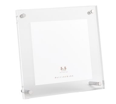 Acrylic Tabletop Picture Frame, Silver, 5" x 5" - Image 0