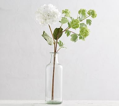 Faux Hydrangea Viburnum Bouquet, White - Image 0