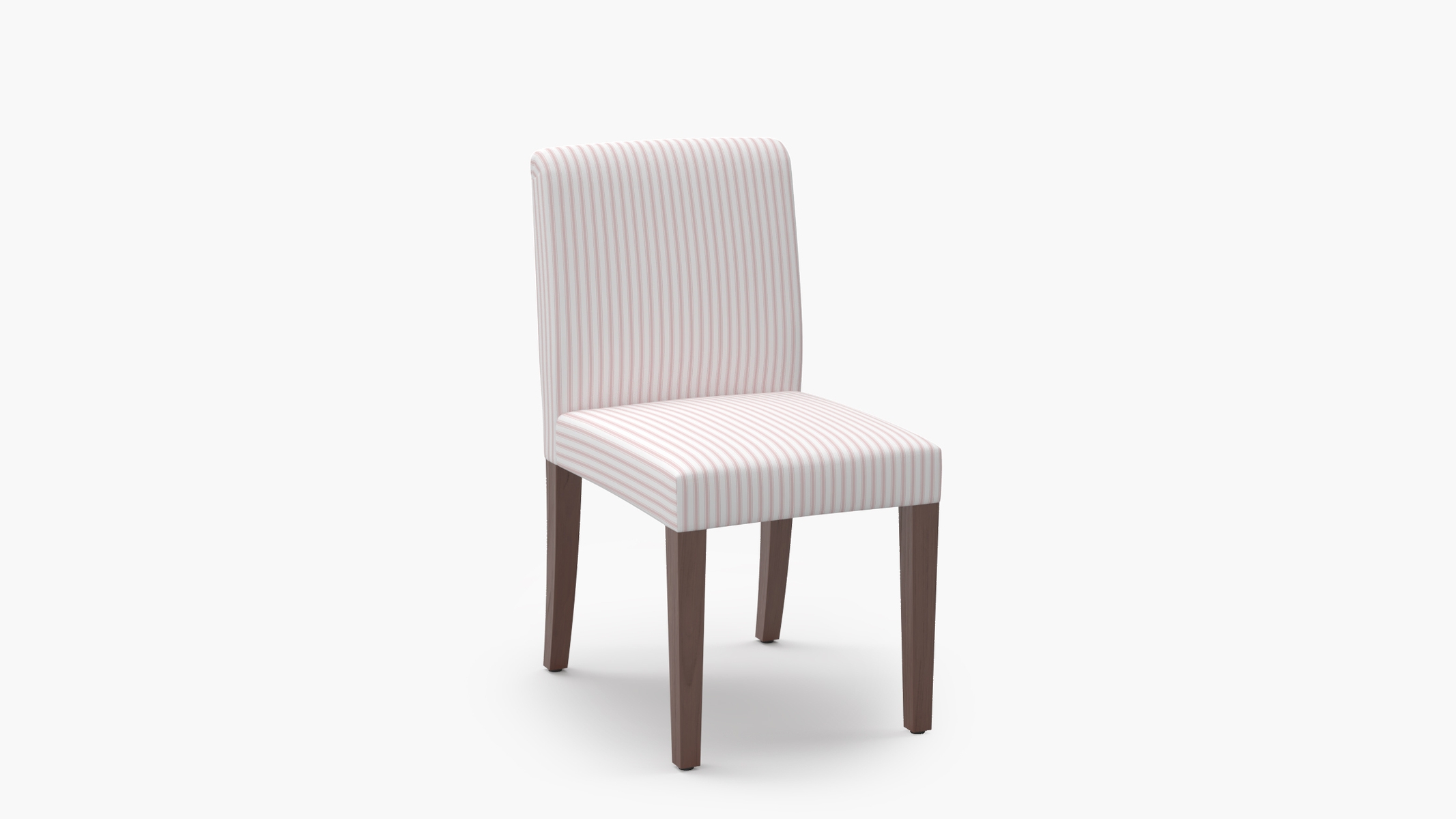 Signature Dining Chair, Pink Classic Ticking Stripe, Walnut Square Tapered Leg - Image 1