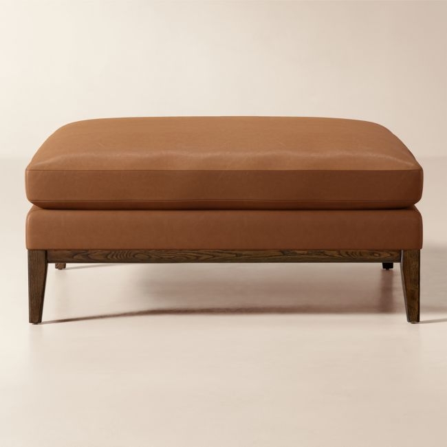 Mona Leather Ottoman - Image 0