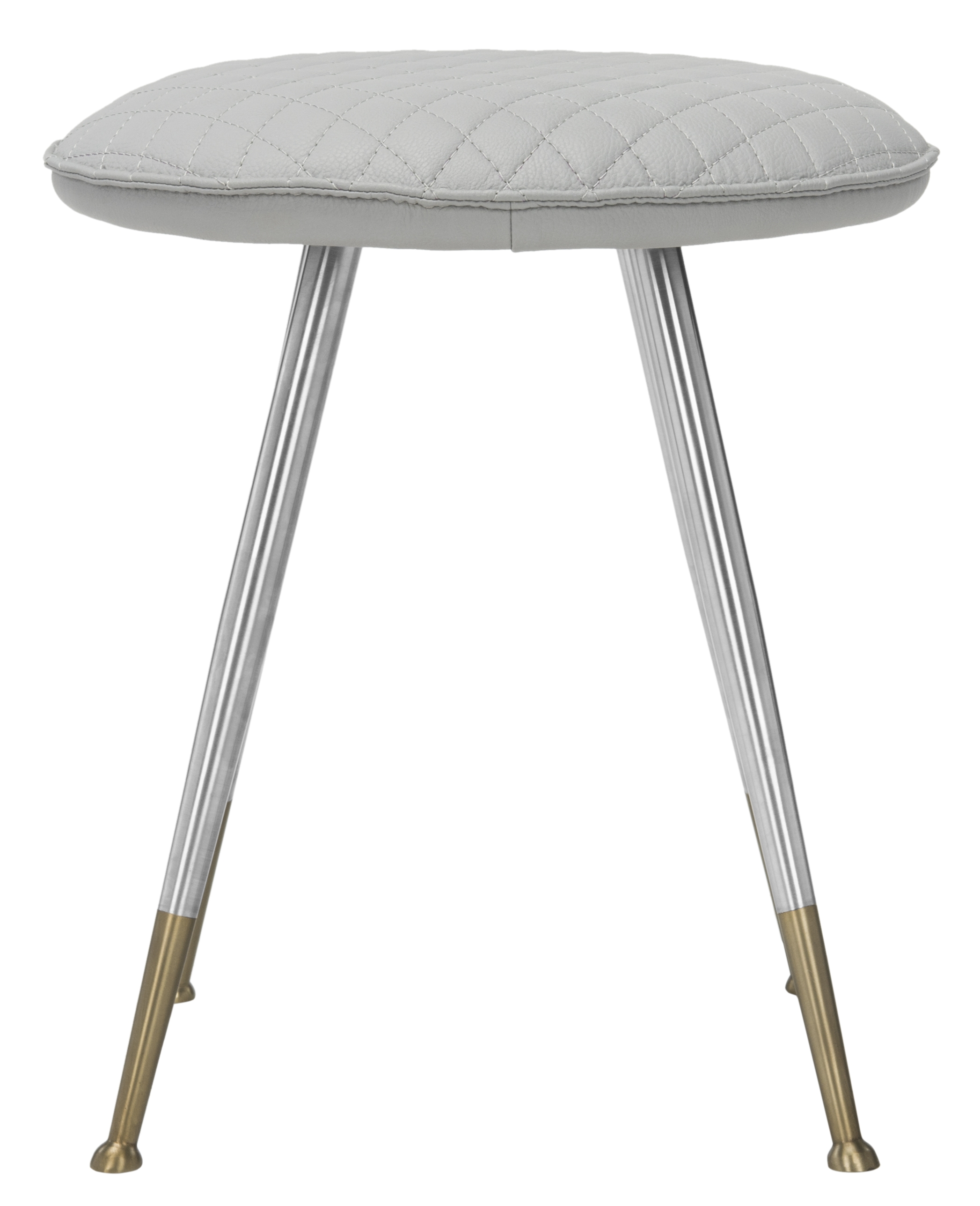 Brinley 30"H Mid Century Modern Stool - Light Grey/Silver - Safavieh - Image 2