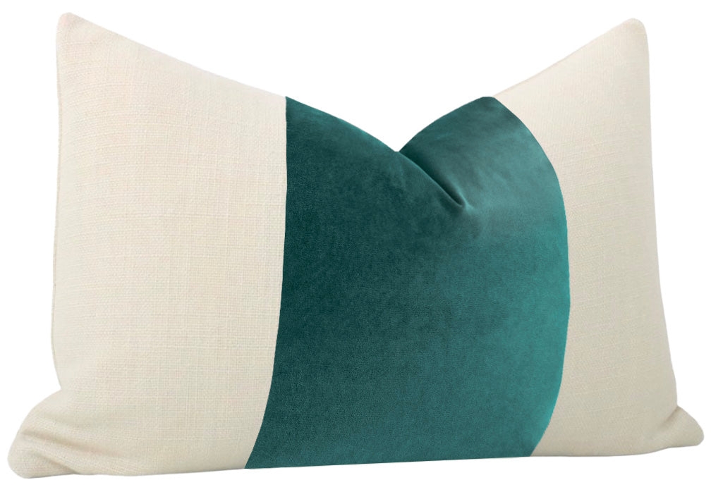 FINAL SALE : PANEL :: 12" X 18" SOCIETY VELVET // PEACOCK PILLOW COVER - LITTLE LUMBAR 12" X 18" - Image 1