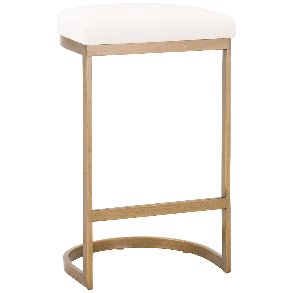 Cresta 26 1/2" Pearl and Brushed Gold Counter Stool - Style # 86H21 - Image 0
