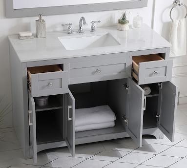 White Cedra Single Sink Vanity, 48" - Image 5
