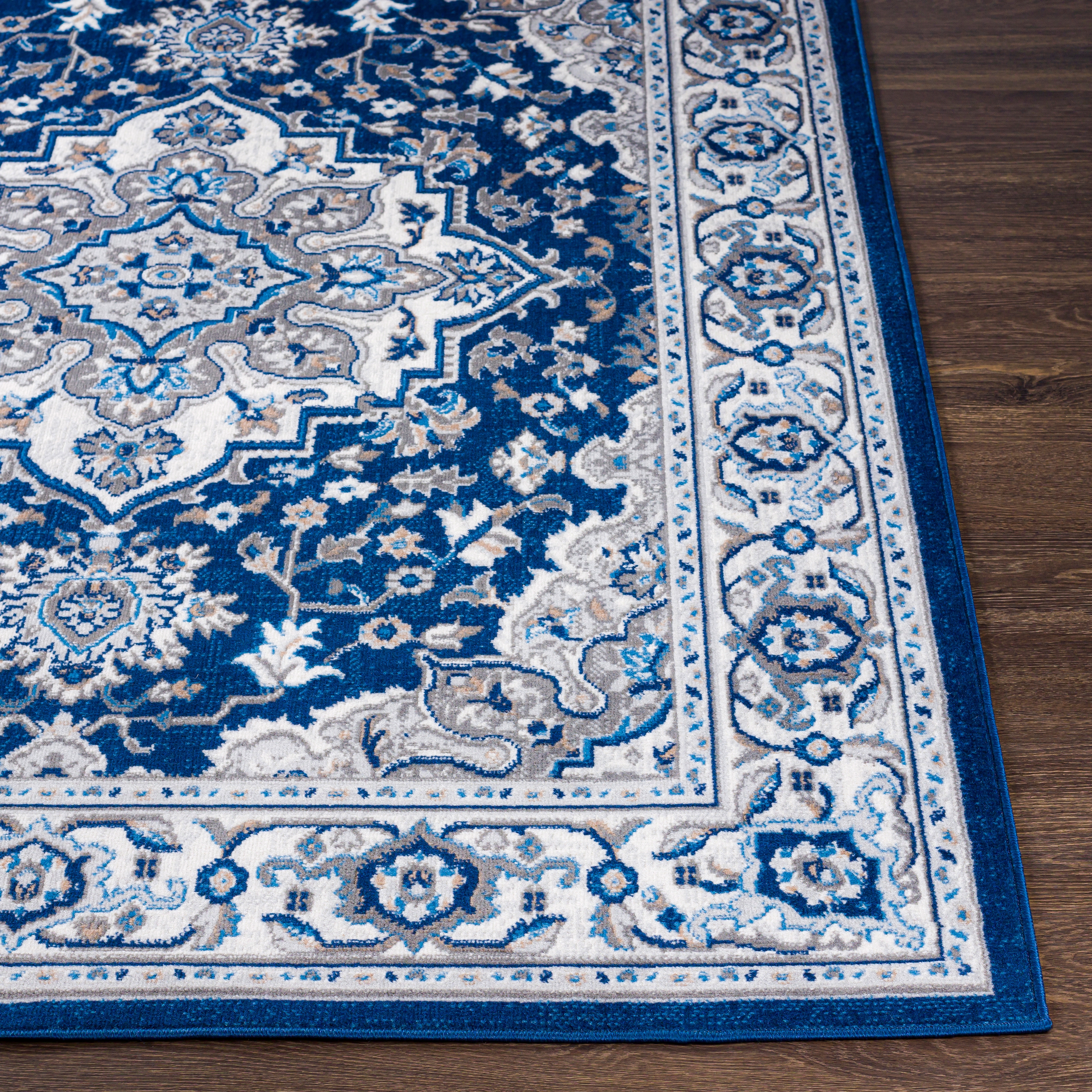 Cesar Blue Indoor 6'7" x 9' Machine Woven Rug - Image 2