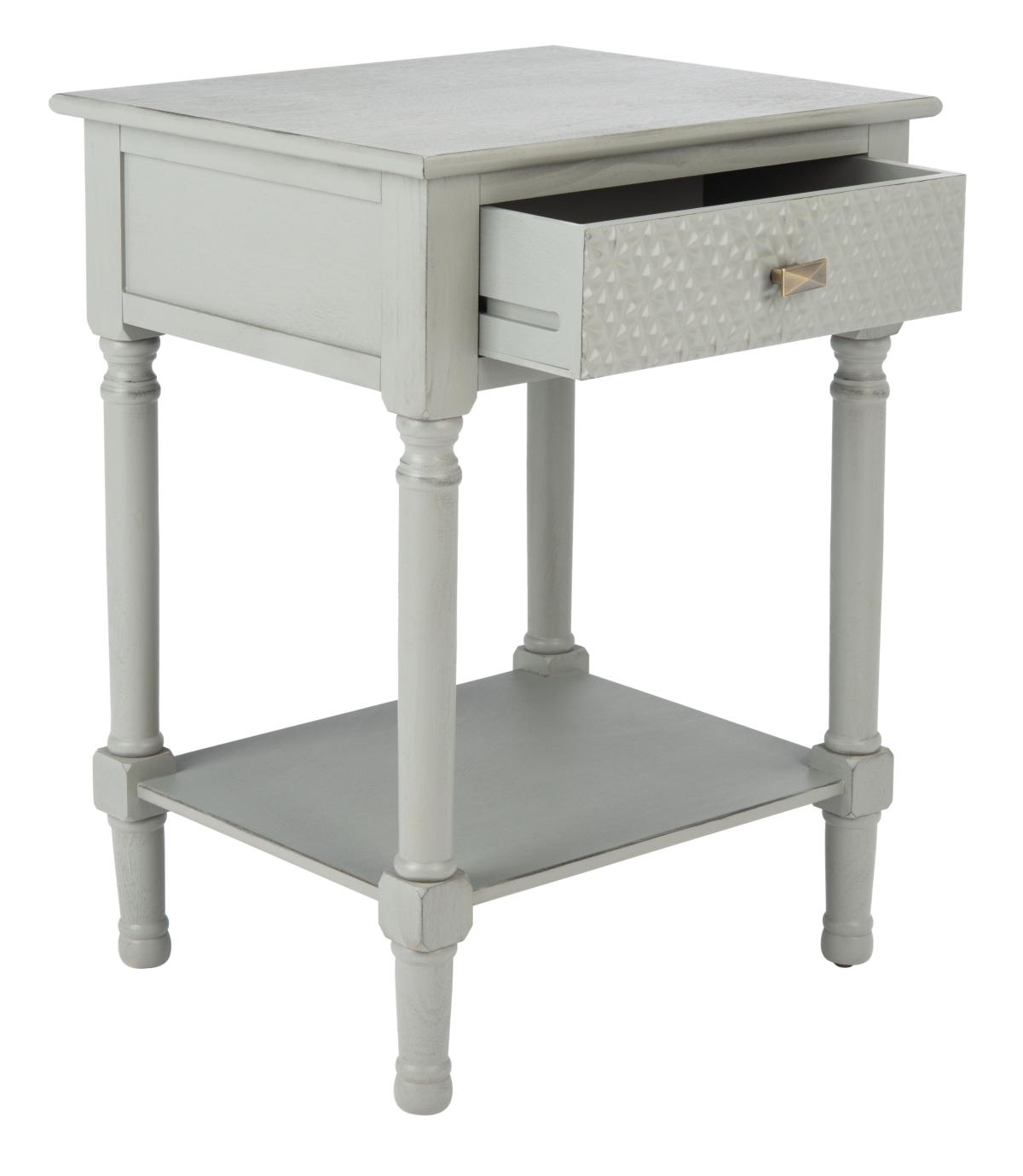 Halton 1 Drawer Accent Table - Distressed / Grey - Safavieh - Image 5