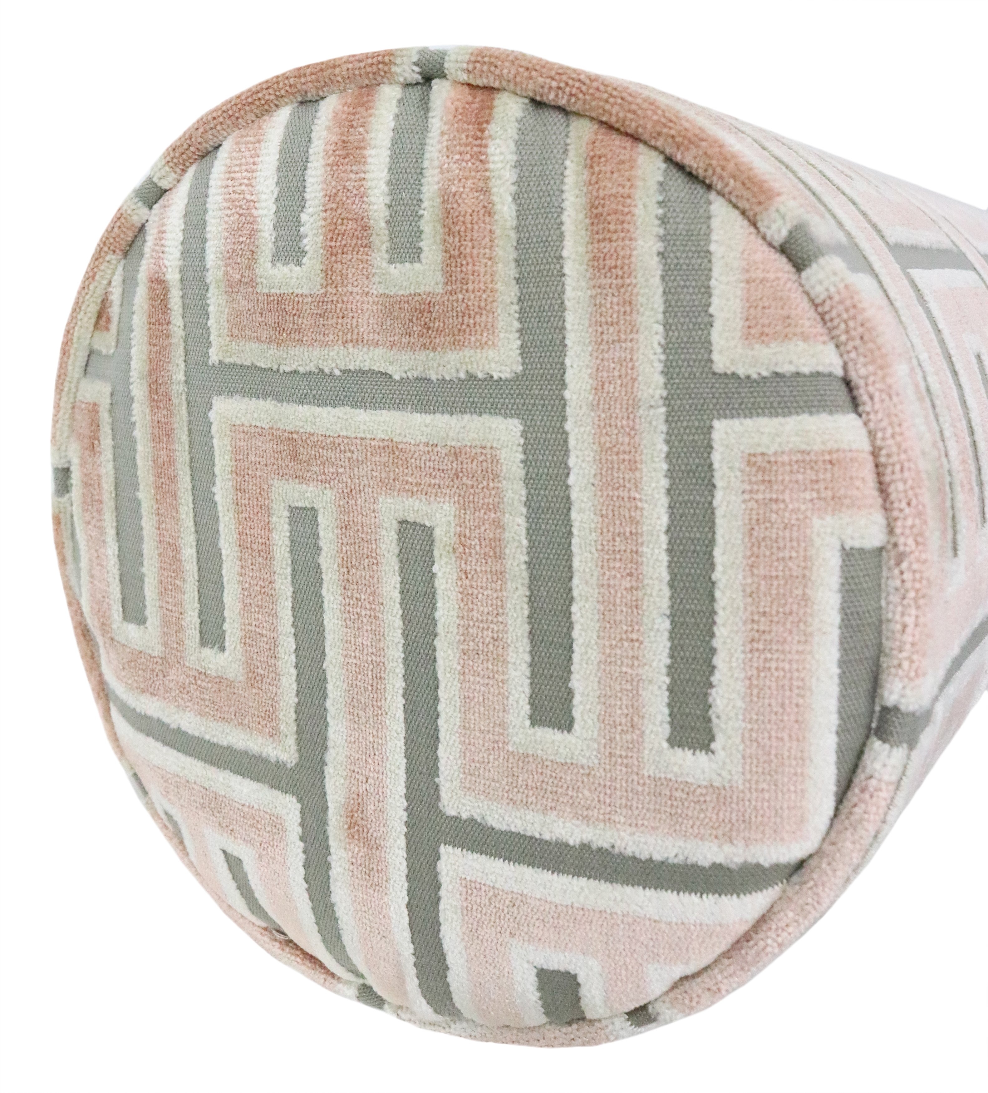 THE BOLSTER :: GRECIAN CUT VELVET // BLUSH - TWIN // 9" X 24" - Image 2