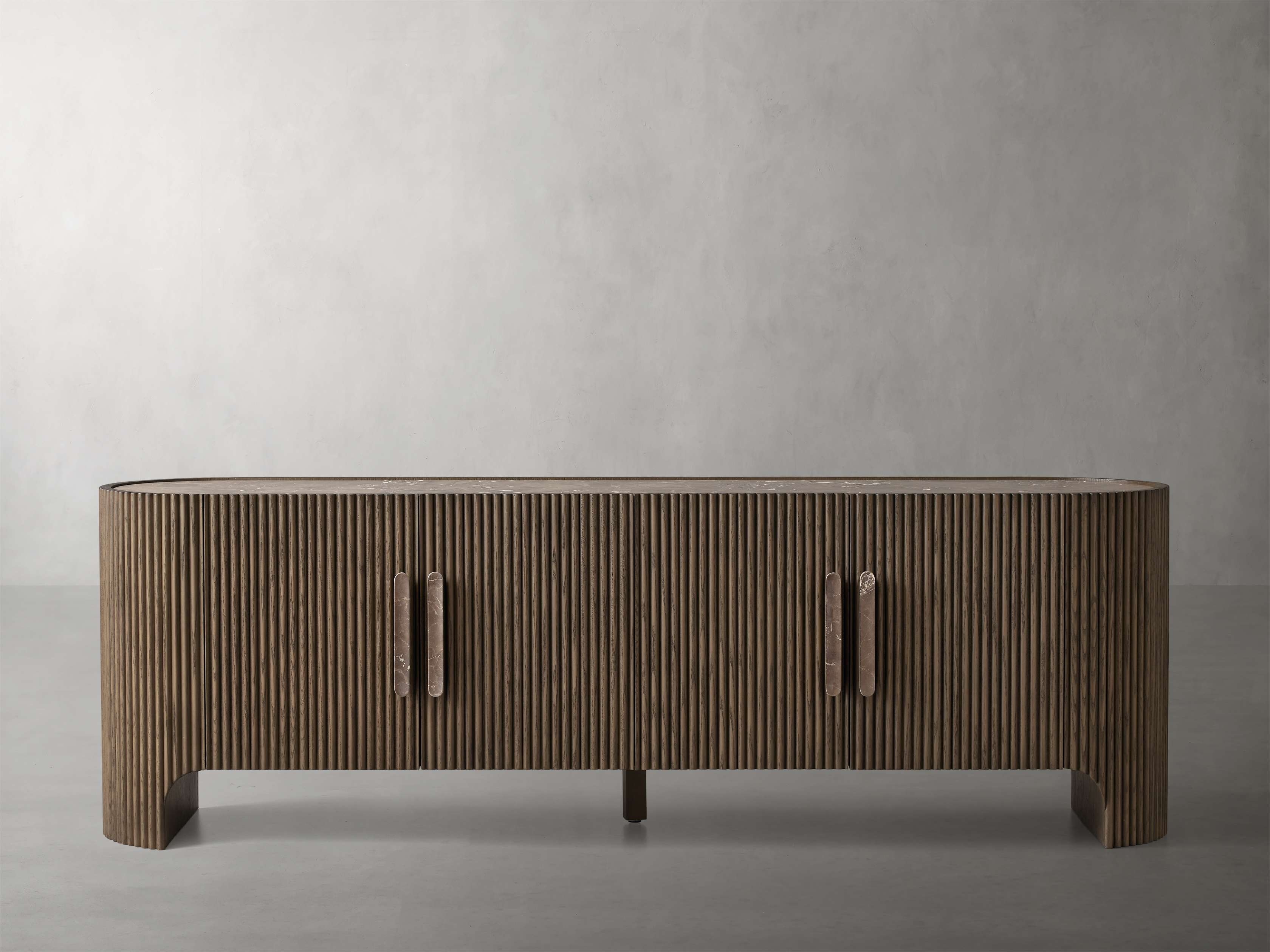 Astor Media Console in Stone 80" Brown  Chestnut  - Image 0