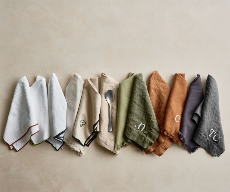 Craft Sage Green Organic Cotton Fringe Napkin - Image 3