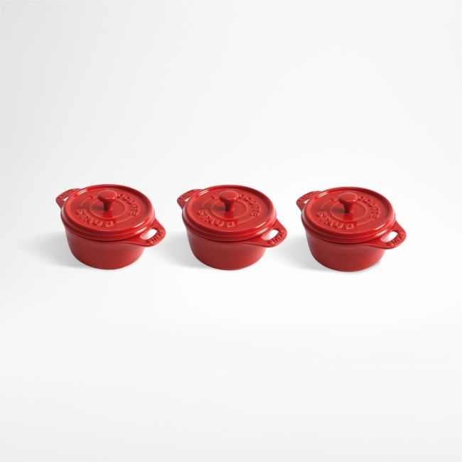 Staub ® Cherry Round Mini Cocottes, Set of 3 - Image 0