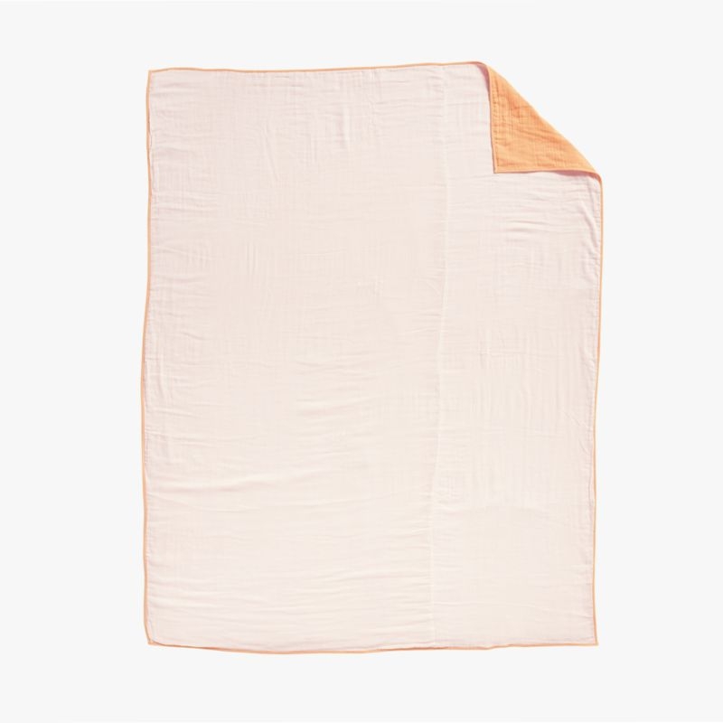 Kids Organic Reversible Cotton Gauze Pink Pillow Sham - Image 9