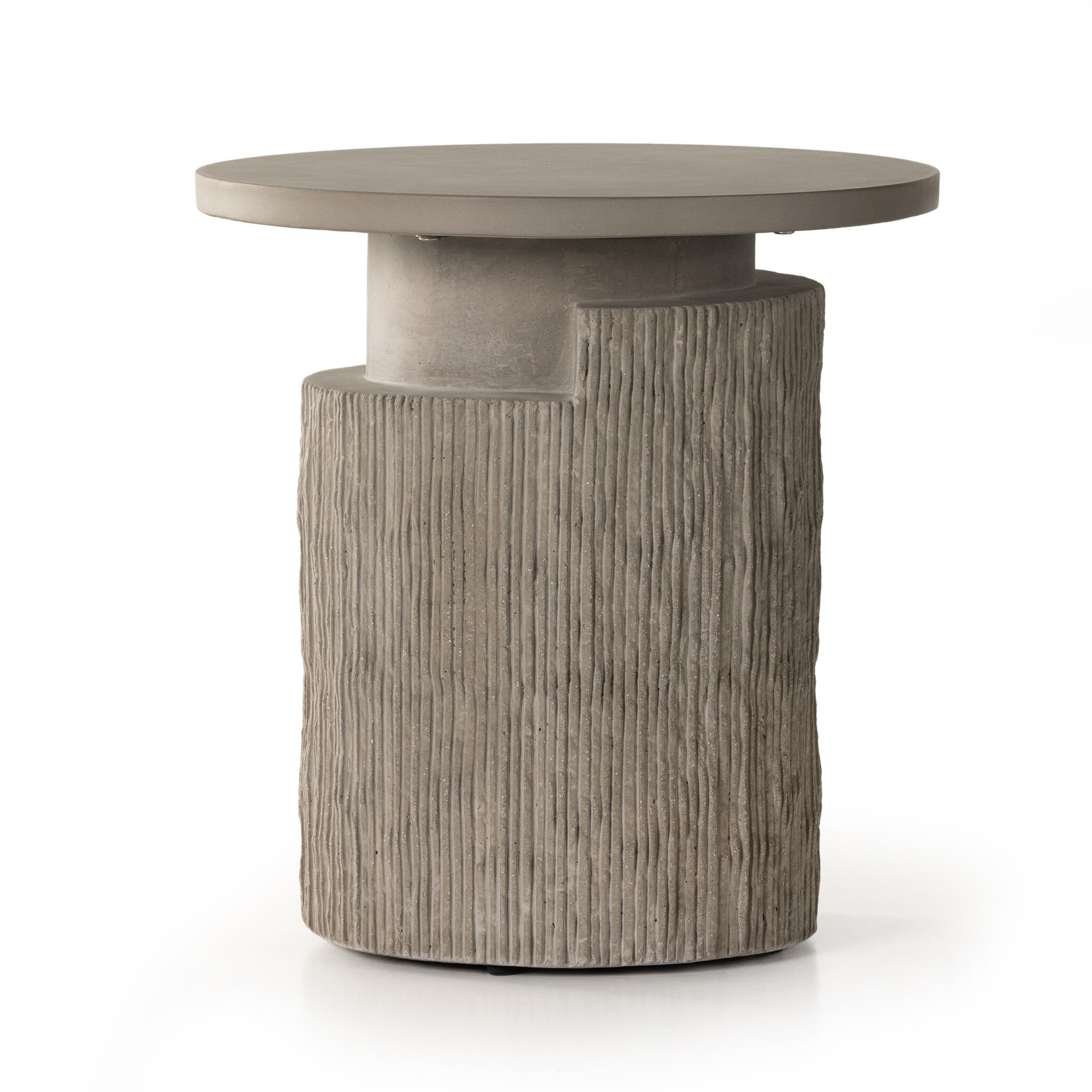 Huron Outdoor End Table - Flint Concrete - Image 2