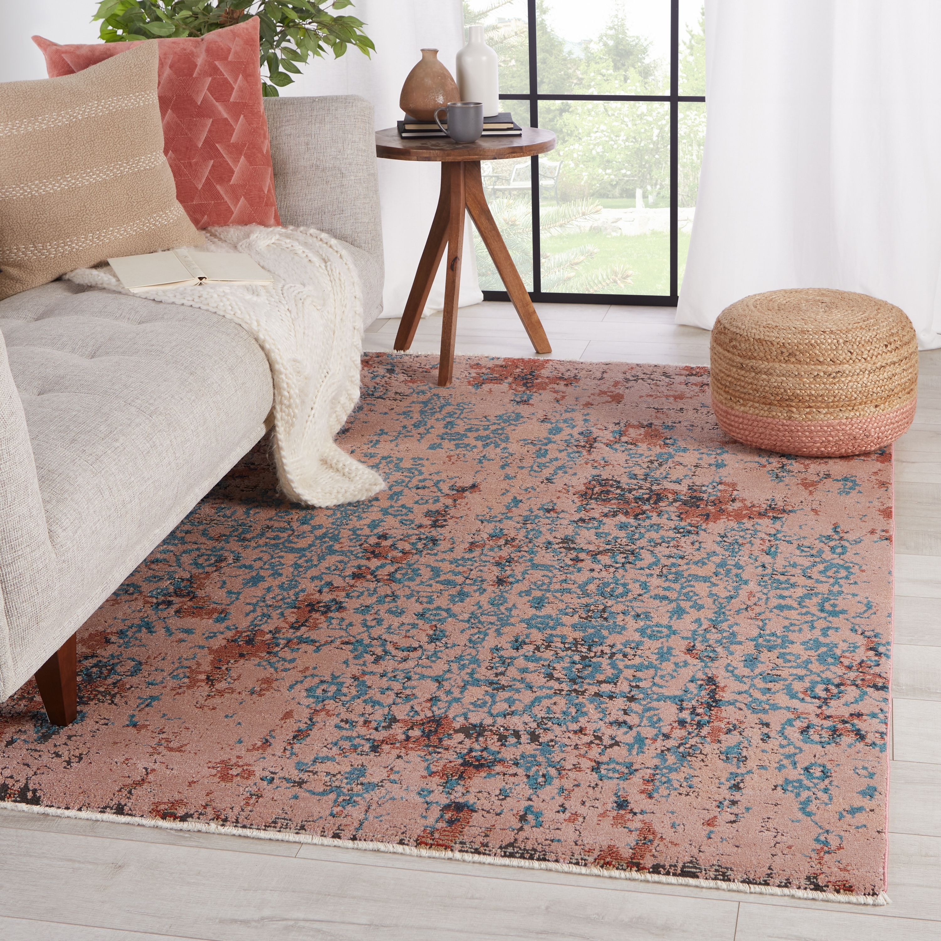 Vibe by Zea Trellis Pink/ Teal Area Rug (5'X7'6") - Image 4