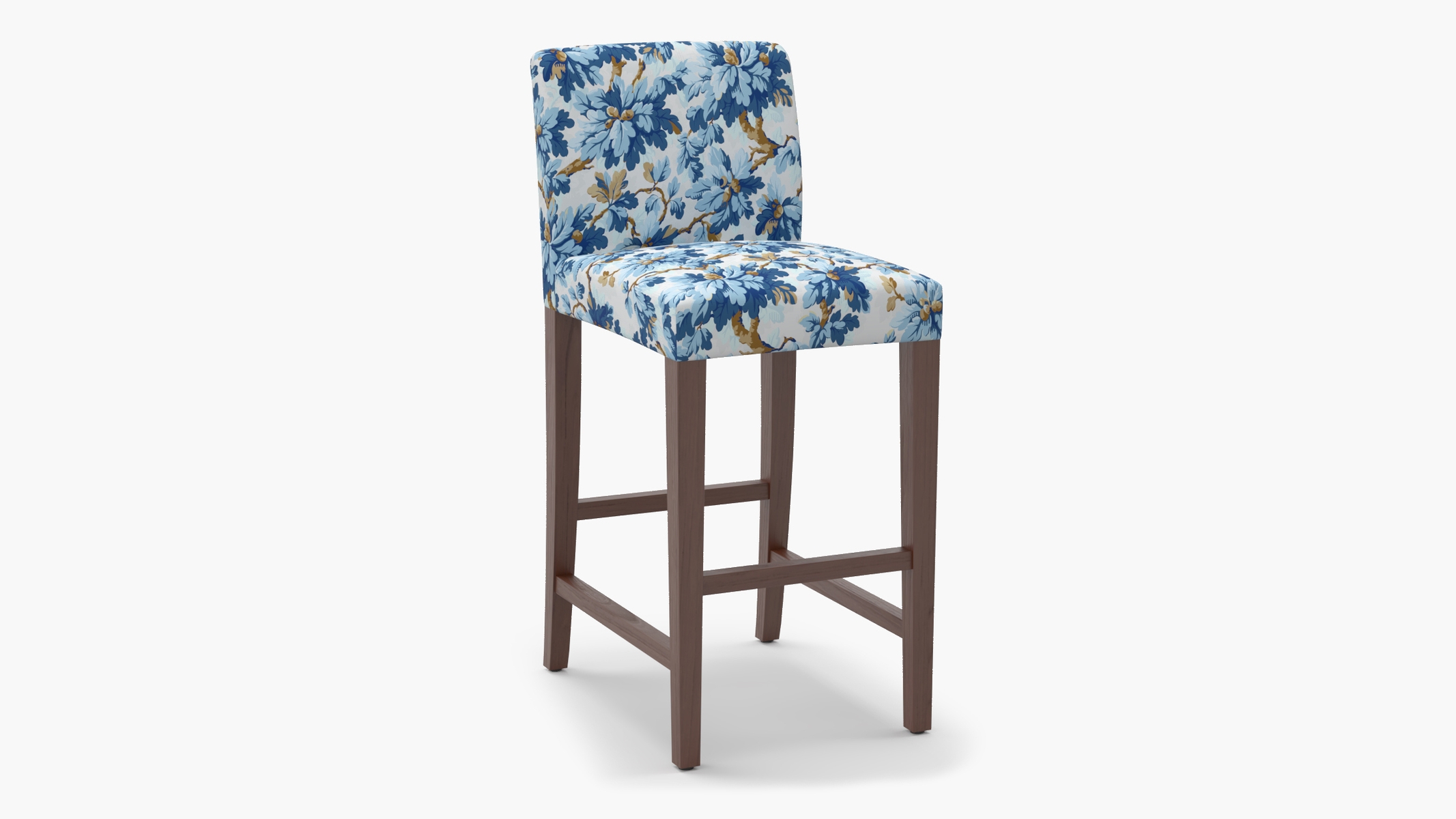 Signature Dining Bar Stool, Delft Woodland, Walnut Square Tapered Leg - Image 1