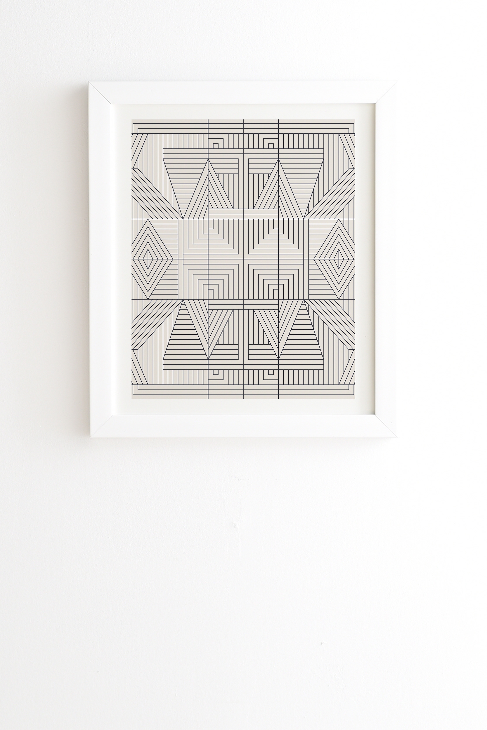 Line Mandala by Holli Zollinger - Framed Wall Art Basic White 11" x 13" - Image 0