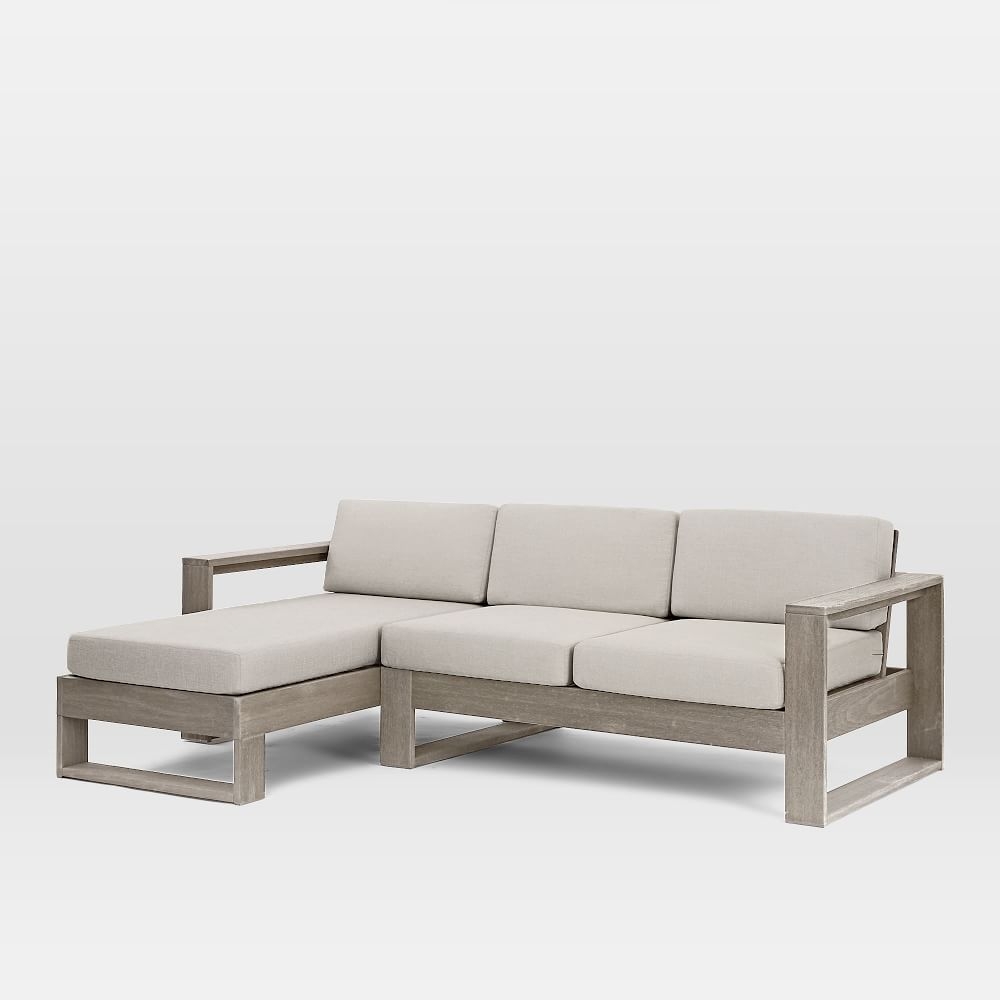 Portside Set 2: Weathered Gray Left Arm Chaise + Right Arm Sofa - Image 0