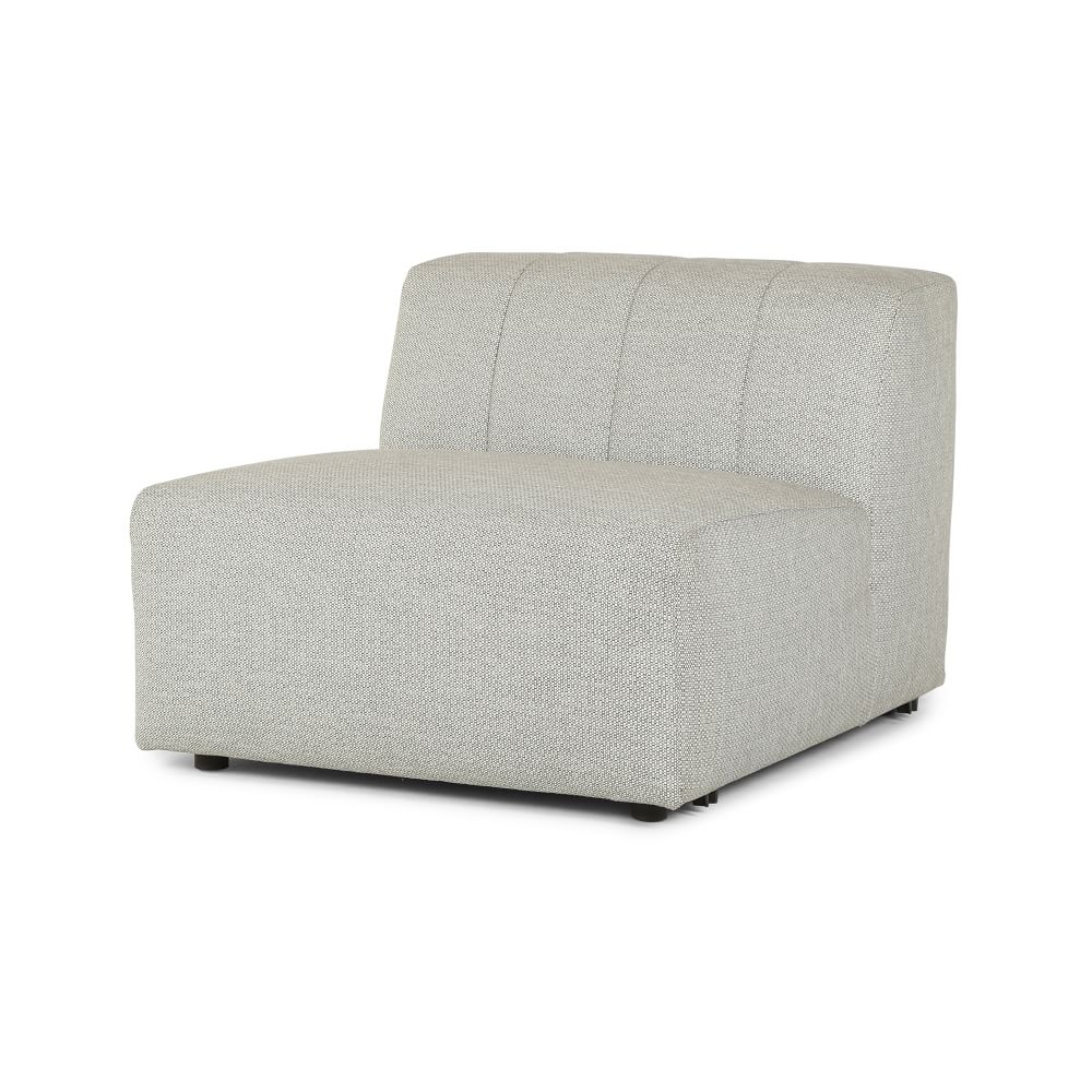 Channeled Back Outdoor Sectional, Armless Single, Faye Ash - Image 0
