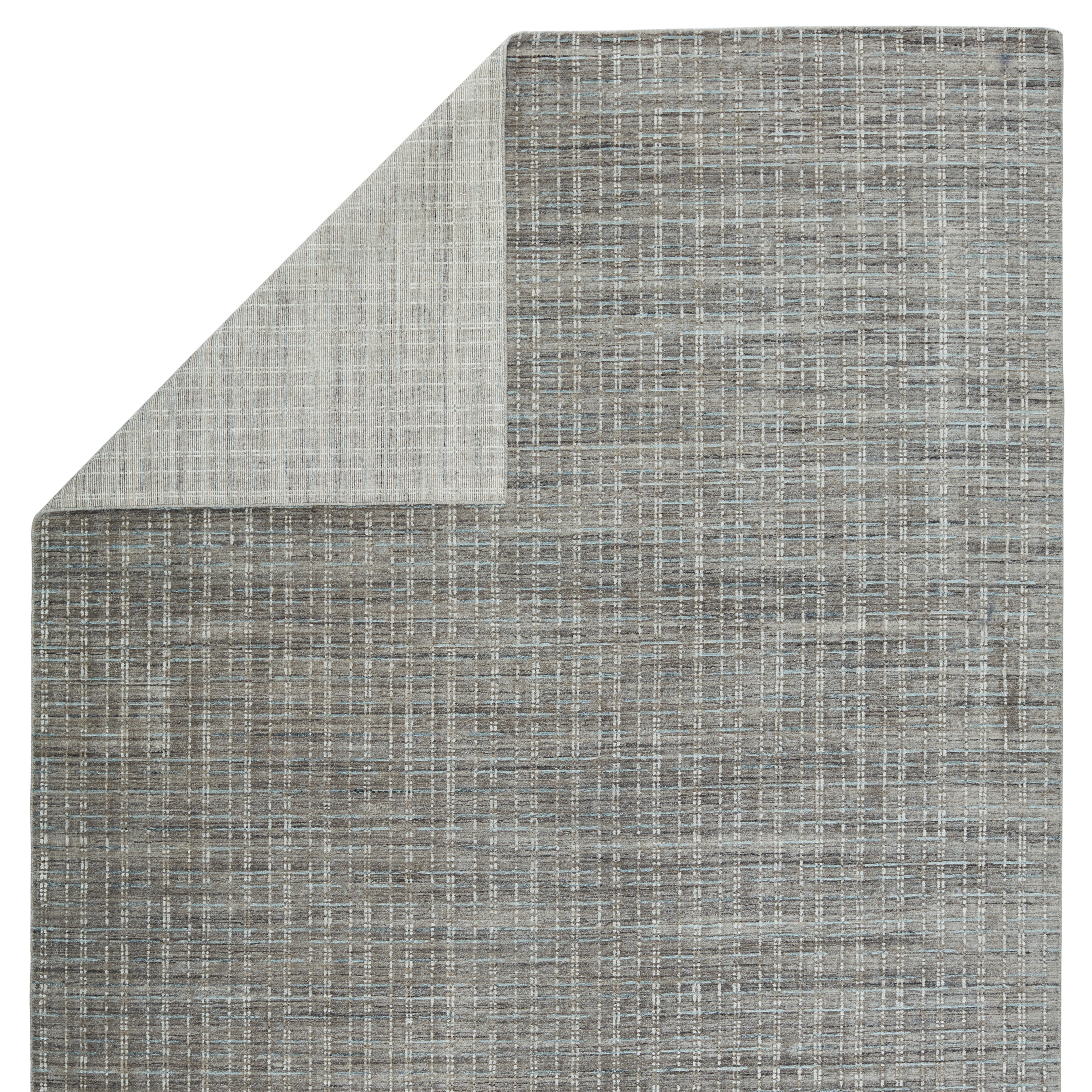 Thaddea Handmade Striped Gray/ Blue Area Rug (8'X10') - Image 2