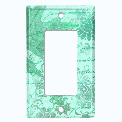 Metal Light Switch Plate Outlet Cover (Pink Leaf Letter Writing  - Single Rocker) - Image 0