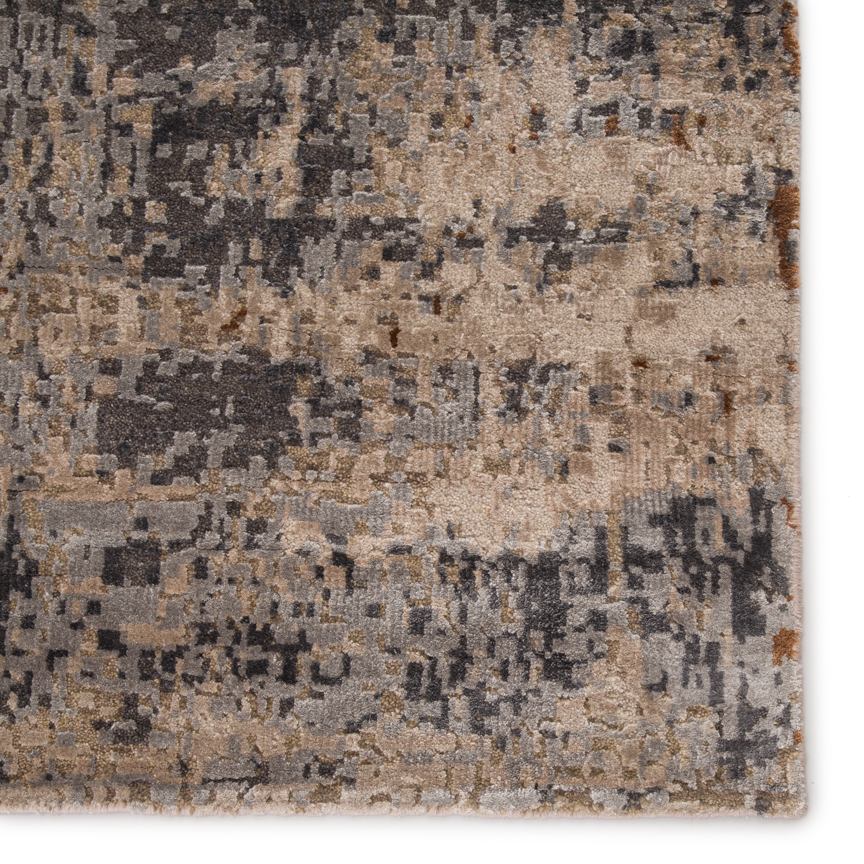 Nadee Hand-Knotted Abstract Gray/ Taupe Area Rug (8'X10') - Image 3