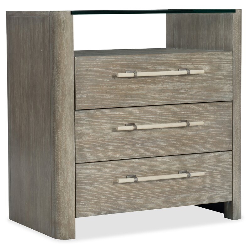 Hooker Furniture Affinity 3 - Drawer Nightstand in Gray - Image 0