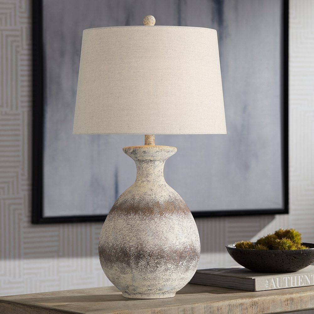 360 Lighting Lorraine 27" High Beige Terracotta Table Lamp - Image 0
