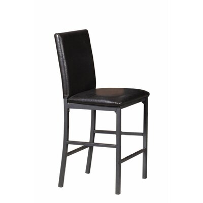 Stool Made Of Metal And Upholstered Seat, Black - Image 0