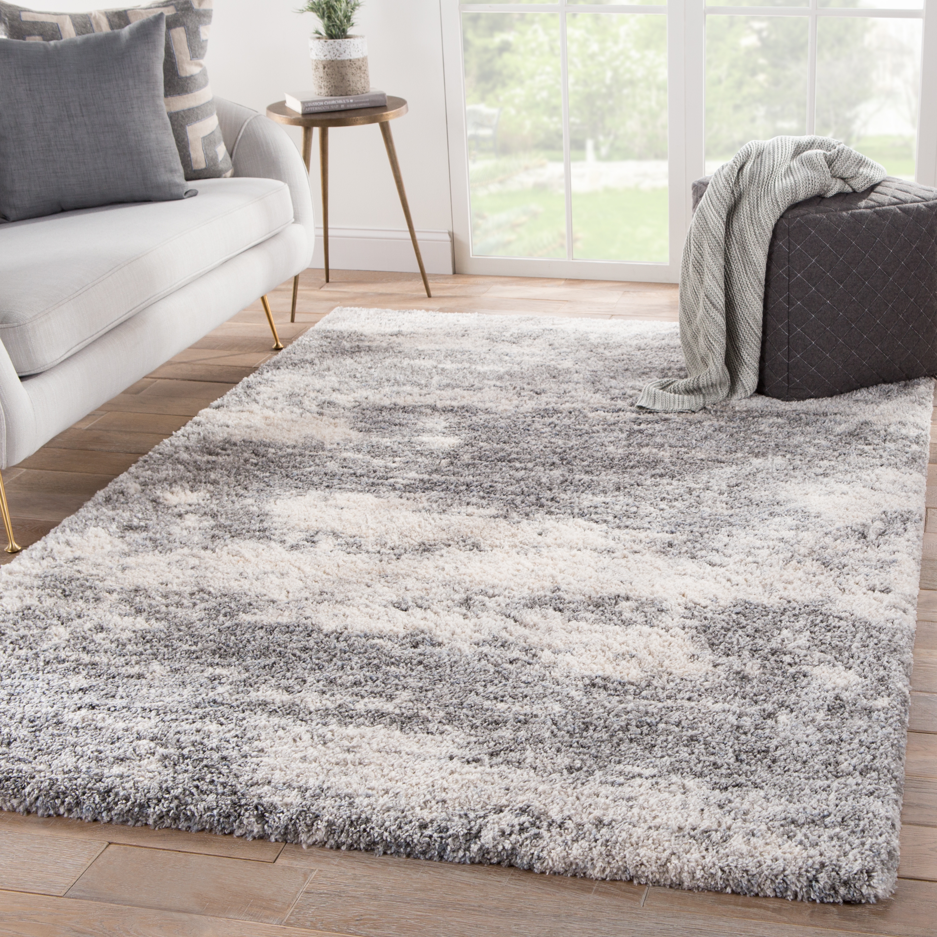 Elodie Abstract Gray/ Ivory Runner Rug (2'6"X8') - Image 4