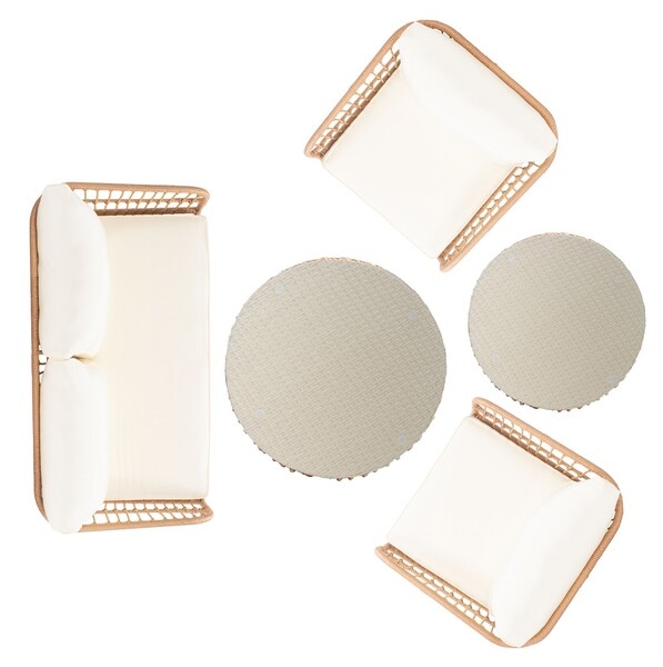Venta 5 Pc Living Set - Natural/Beige - Safavieh - Image 5